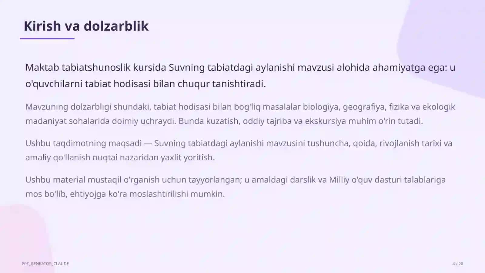 Suvning tabiatdagi aylanishi (2-sinf) 4