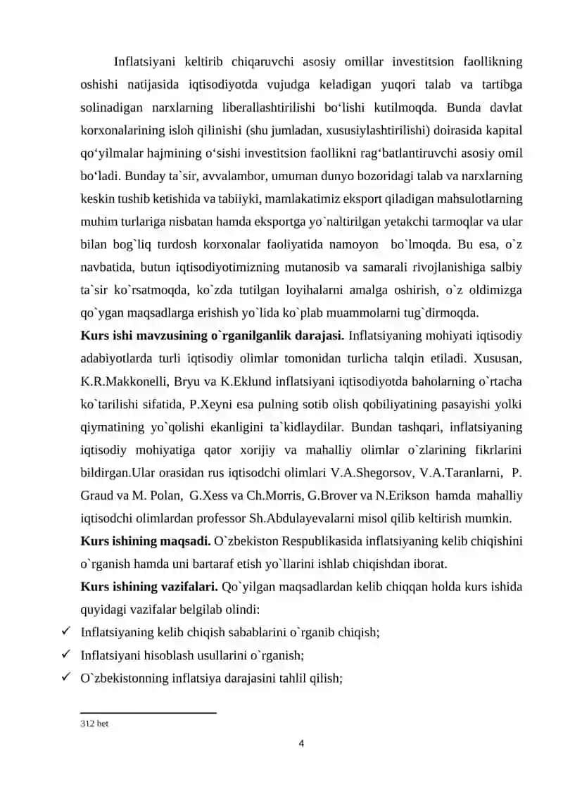 O‘zbekiston Respublikasidagi inflyatsion jarayonlarning xususiyatlari va davlatning inflyatsiyaga qarshi siyosati vositalari 4
