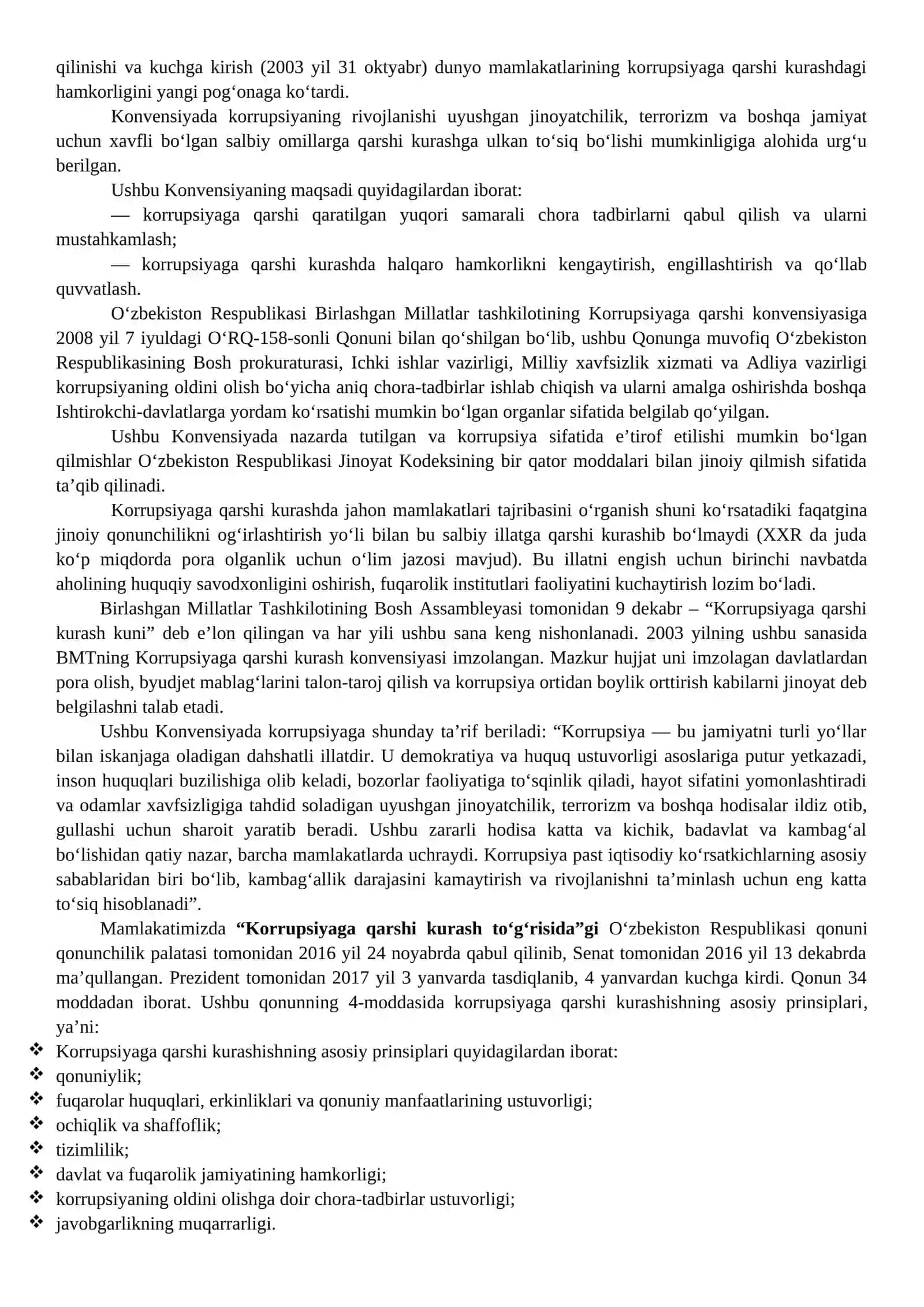 15-mavzu. Korrupsiyaning mohiyati, oqibatlari va unga qarshi kurash mexanizmlari 4