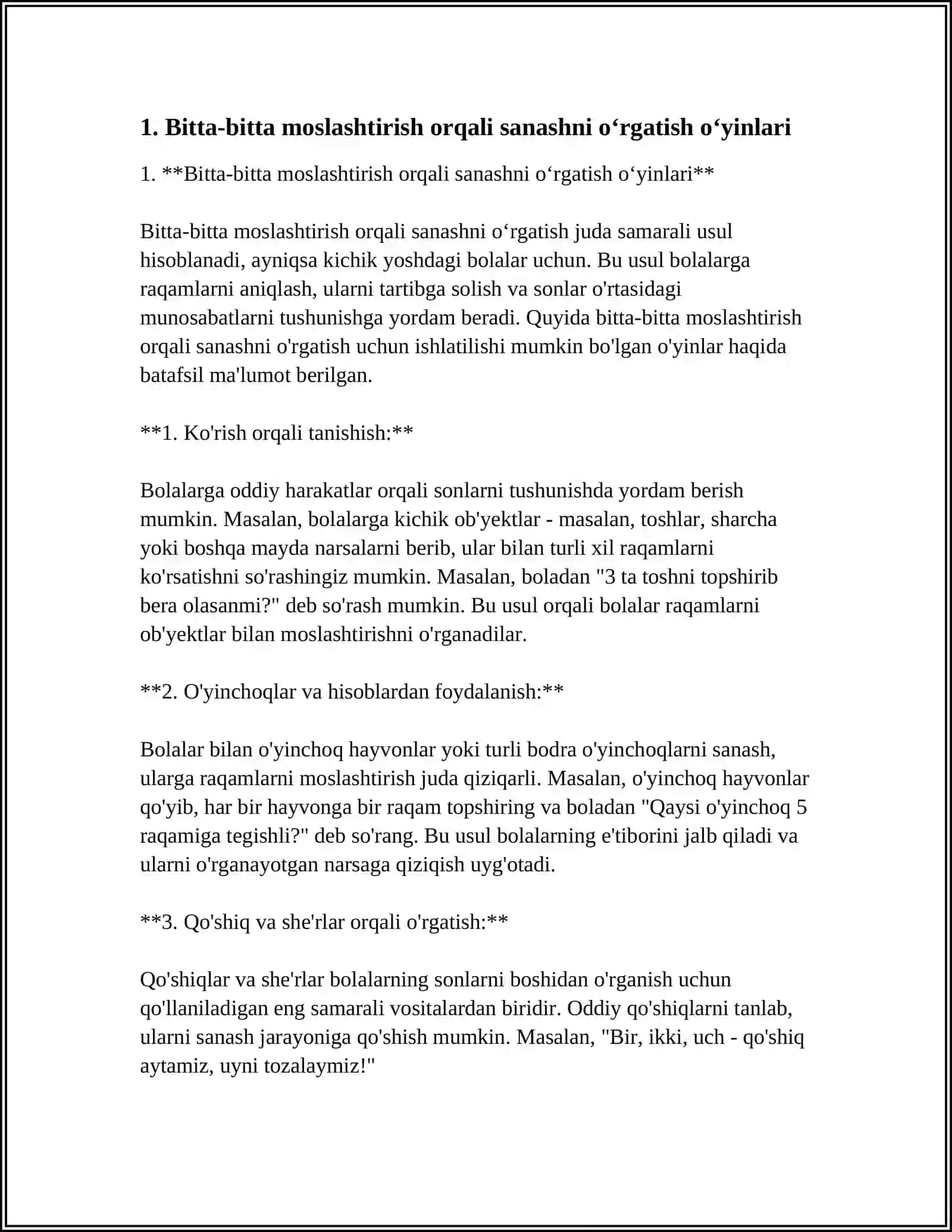 SANASH VA RAQAMLARNI OʻRGATISHGA QARATILGAN DIDAKTIK OʻYINLAR 4