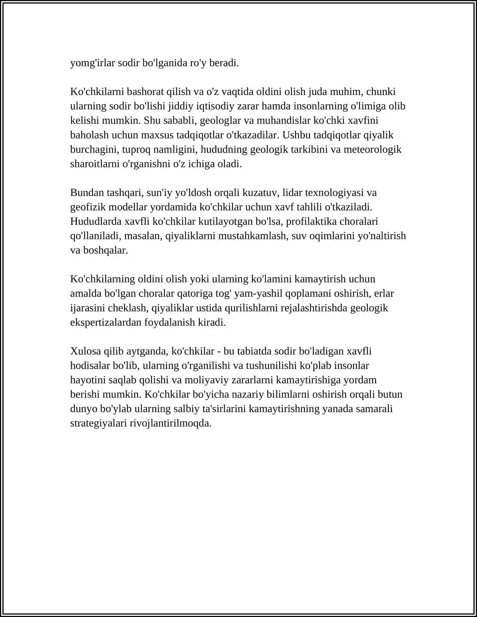 TERMODINAMIK MUVOZANATDA BO’LMAGAN TIZIMLARDA KO’CHISH HODISALARI 4