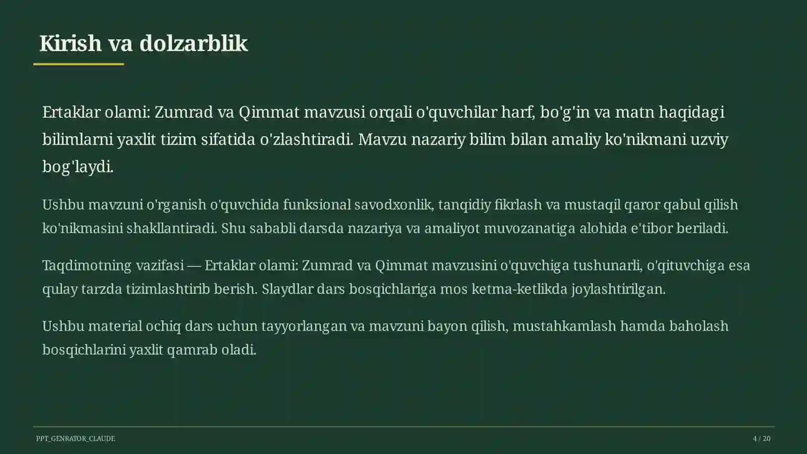 Ona tili va o'qish (1-sinf) 4