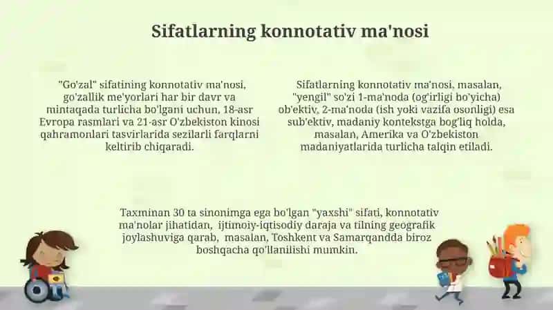 Sifatning maʼno turlari 4