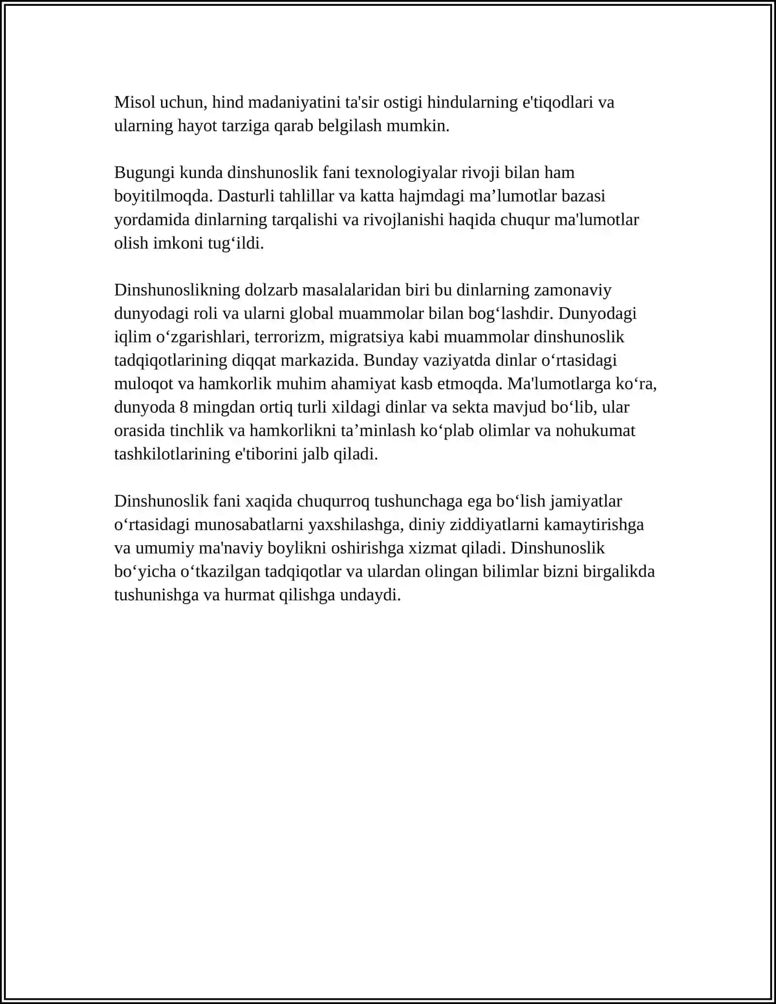 Dinshunoslikning mohiyati 4