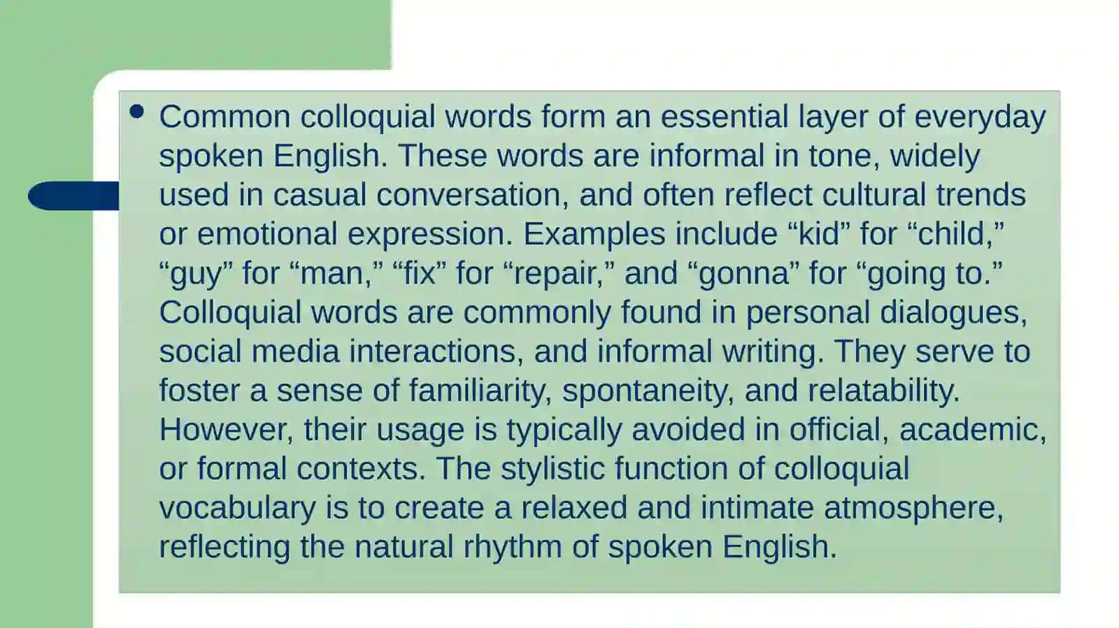 Common Literary Words.Common Colloquial Words. Special Literary Vocabulary 4