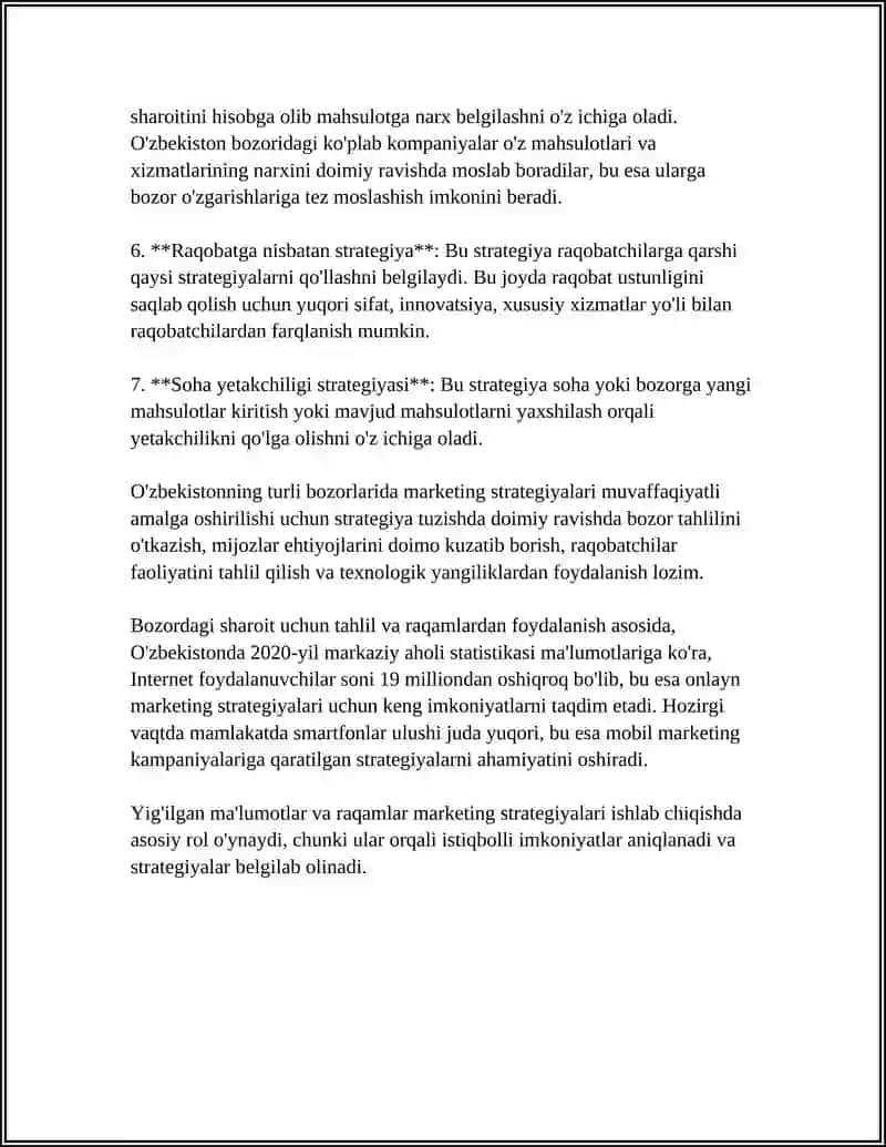 BOZOR SHAROITIDA MARKETING AXAMYATI 4