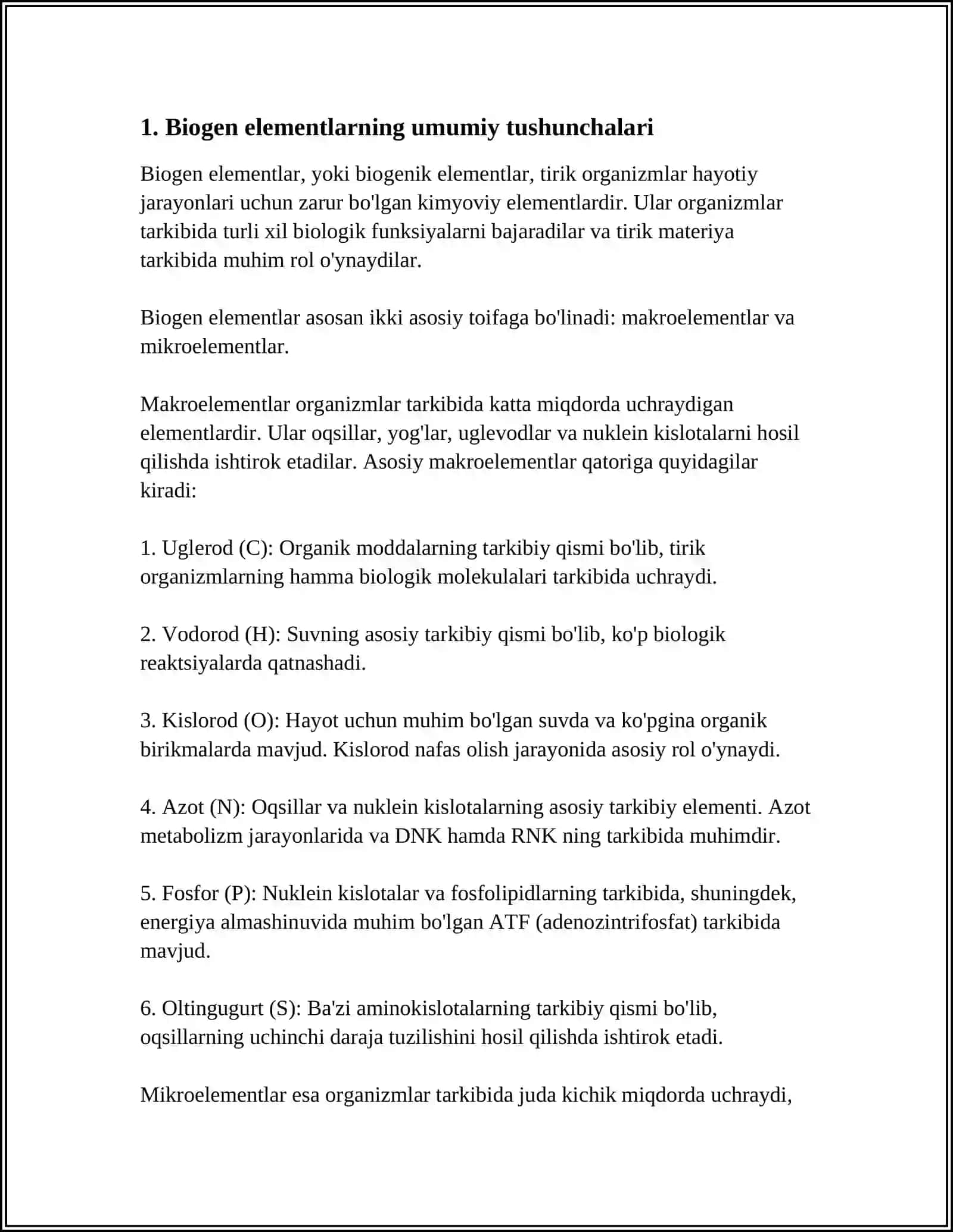 BIOGEN ELEMENTLAR KIMYOSI.ZAHARLI ELEMENTLAR KIMYOSI 4