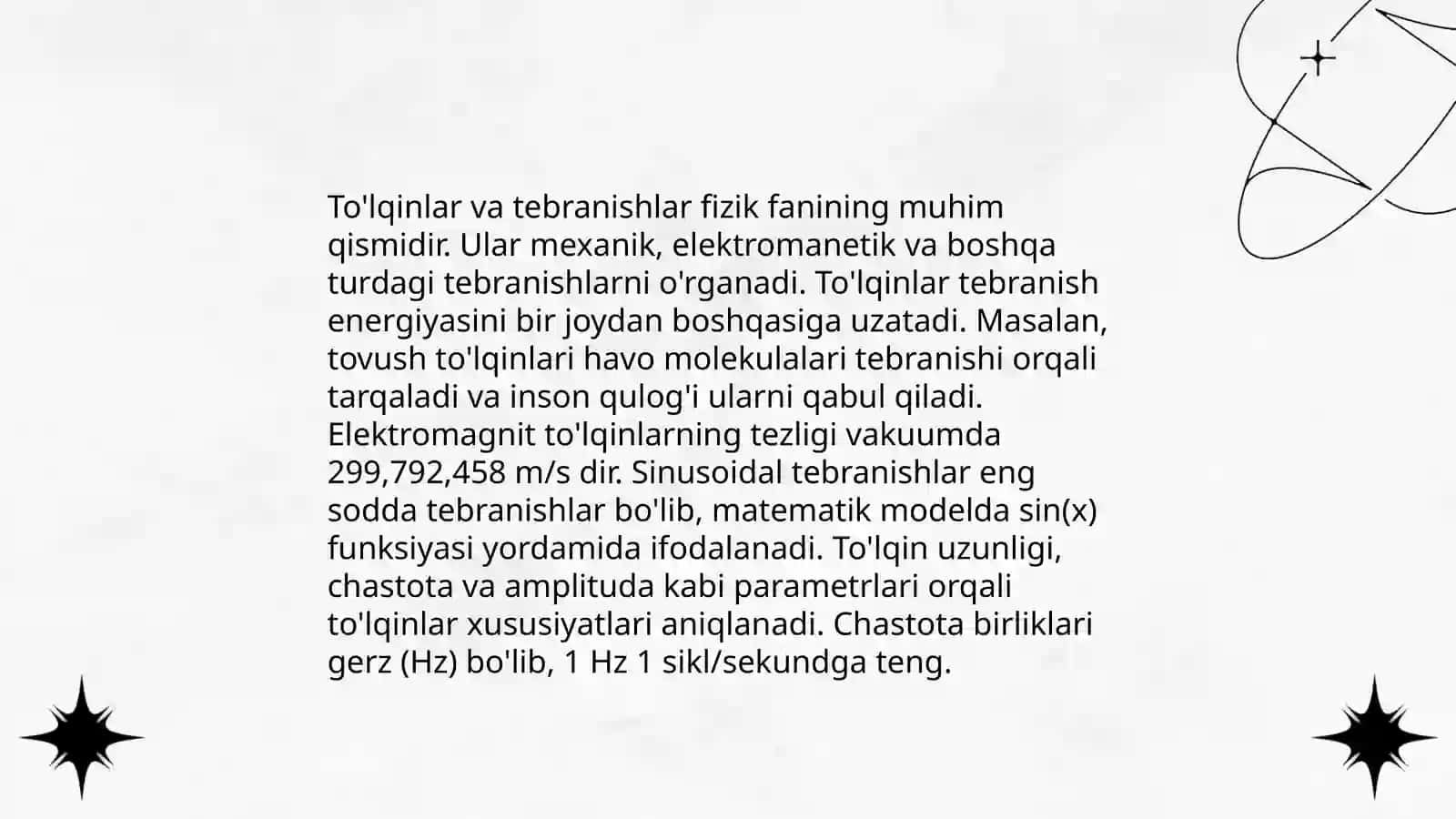 To'lqin hodisalari.To'lqinlar superpozitsiyasi.Elektromagnit to'lqinlar 4