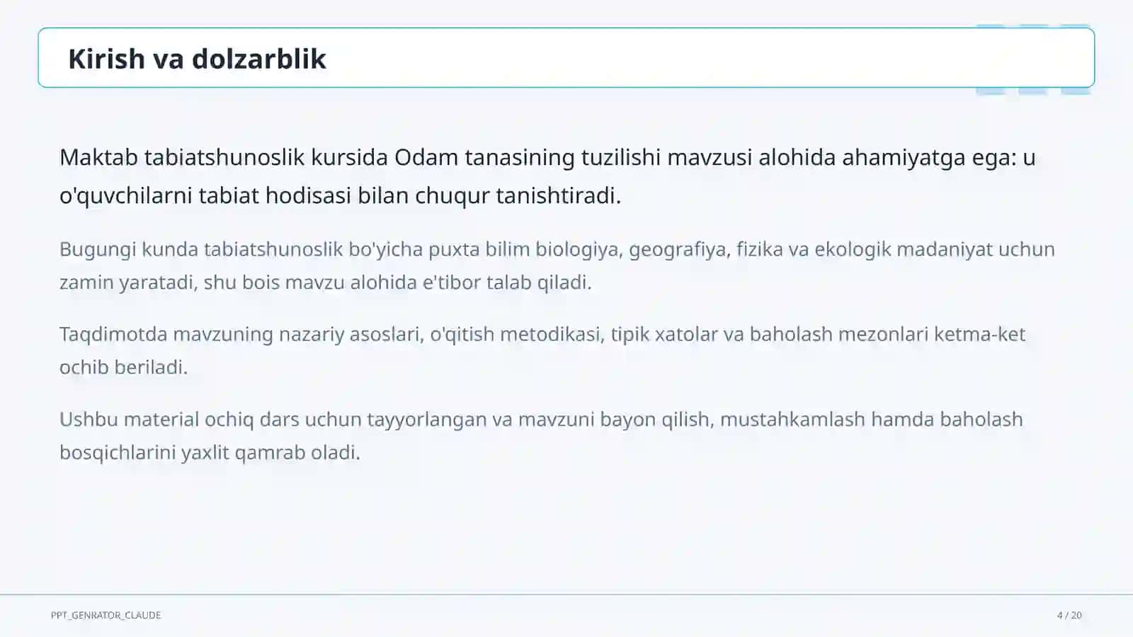 Odam tanasining tuzilishi (2-sinf) 4