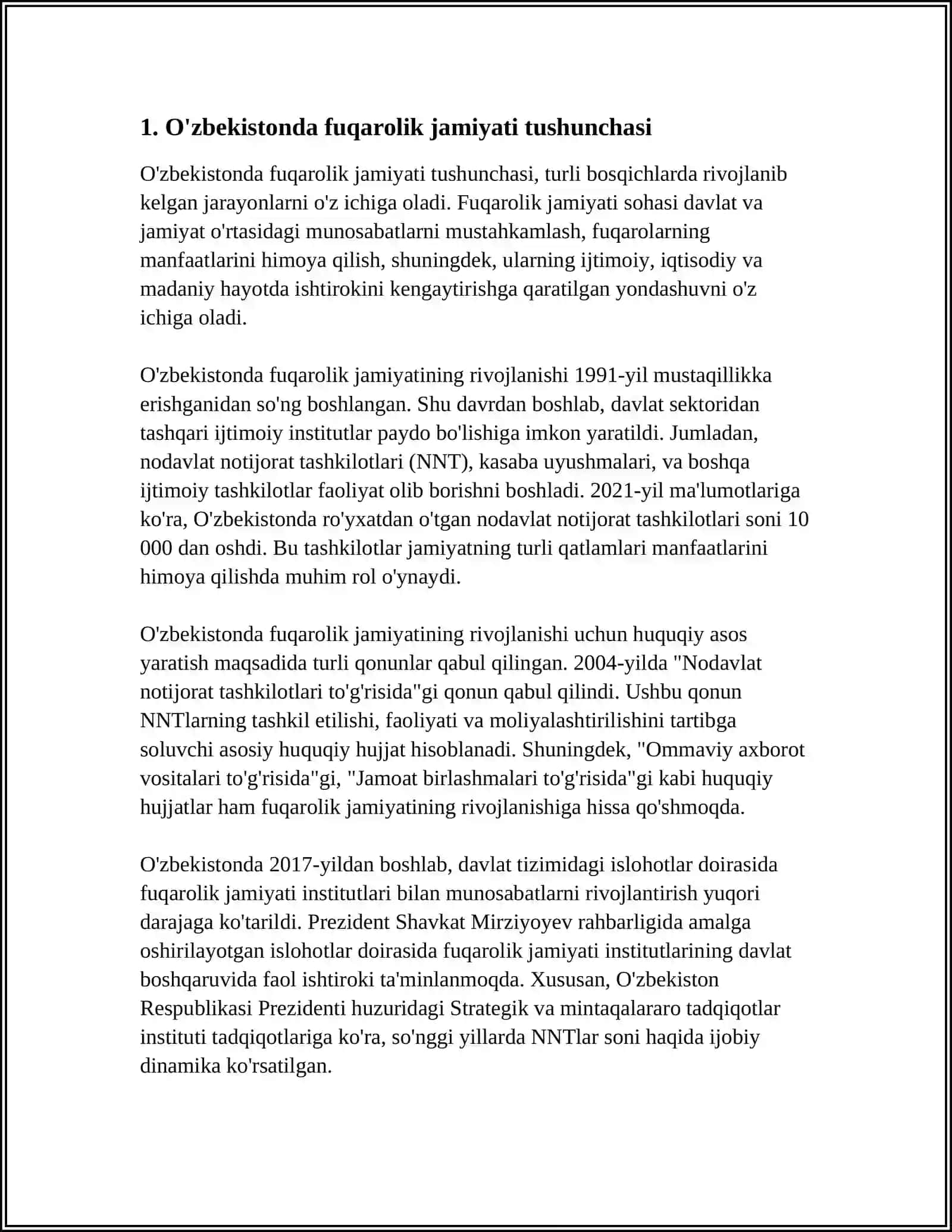 O'ZBEKISTONDA DEMAKRATIK FUQAROLIK JAMIYATI ASOSLARINING SHAKLLANISHI.AMALGA OSHIRILAYOTGAN SIYOSIY ISLOHOTLAR 4