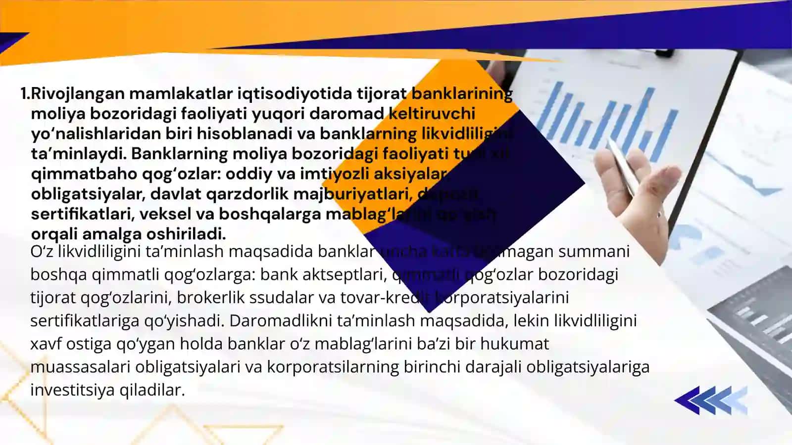 Bank tizimi va moliya bozorlari õrtasidagi boĝliqlik 4