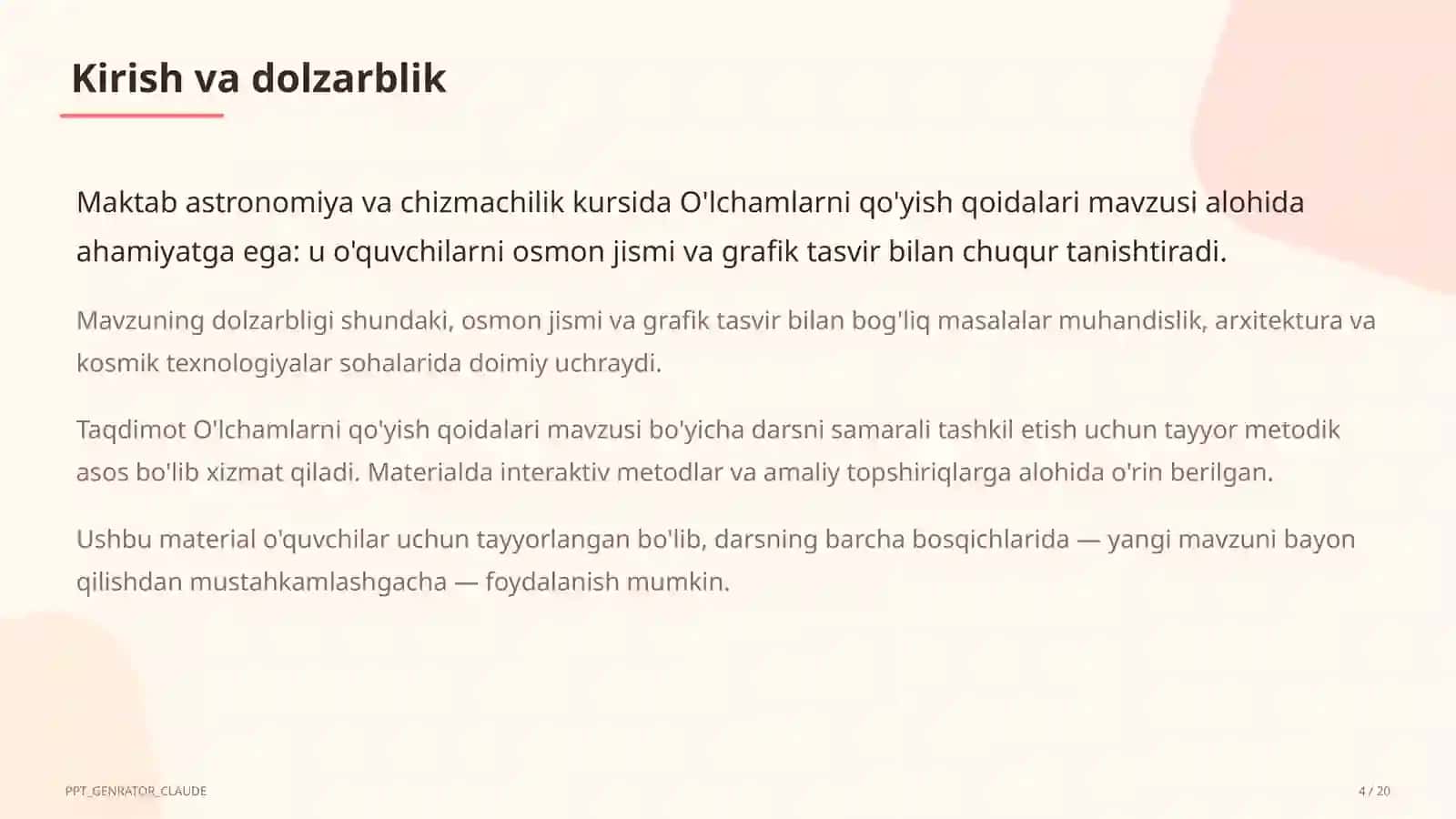 O'lchamlarni qo'yish qoidalari (8-sinf) 4