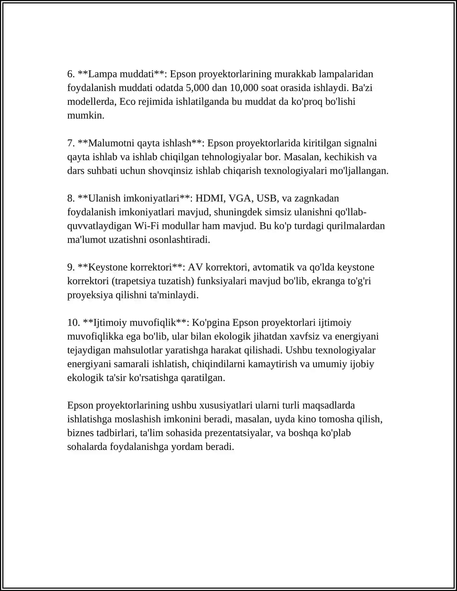 AXBOROT-KUTUBXONA MUASSASALARIDA BOSMA NASHRLAR BILAN ISHLASHDA "EPSON" PROYEKTOR 4
