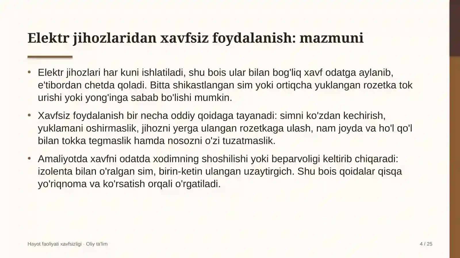 Akusherlik va ginekologiyada elektr jihozlaridan xavfsiz foydalanish 4