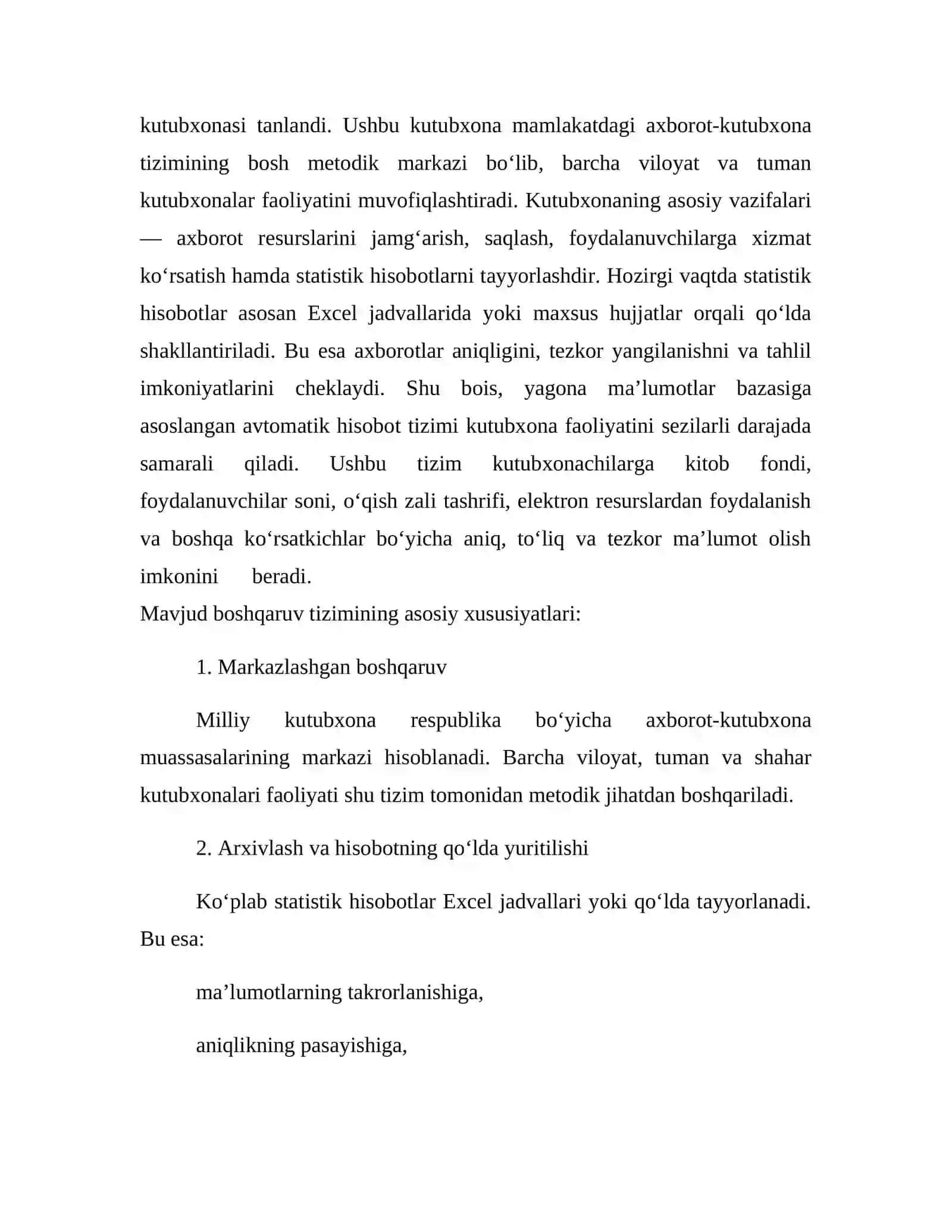 KUTUBXONA TIZIMI UCHUN STATISTIK HISOBOTLARNI AVTOMATIK SHAKLLANTIRUVCHI MA’LUMOTLAR BAZASI 4