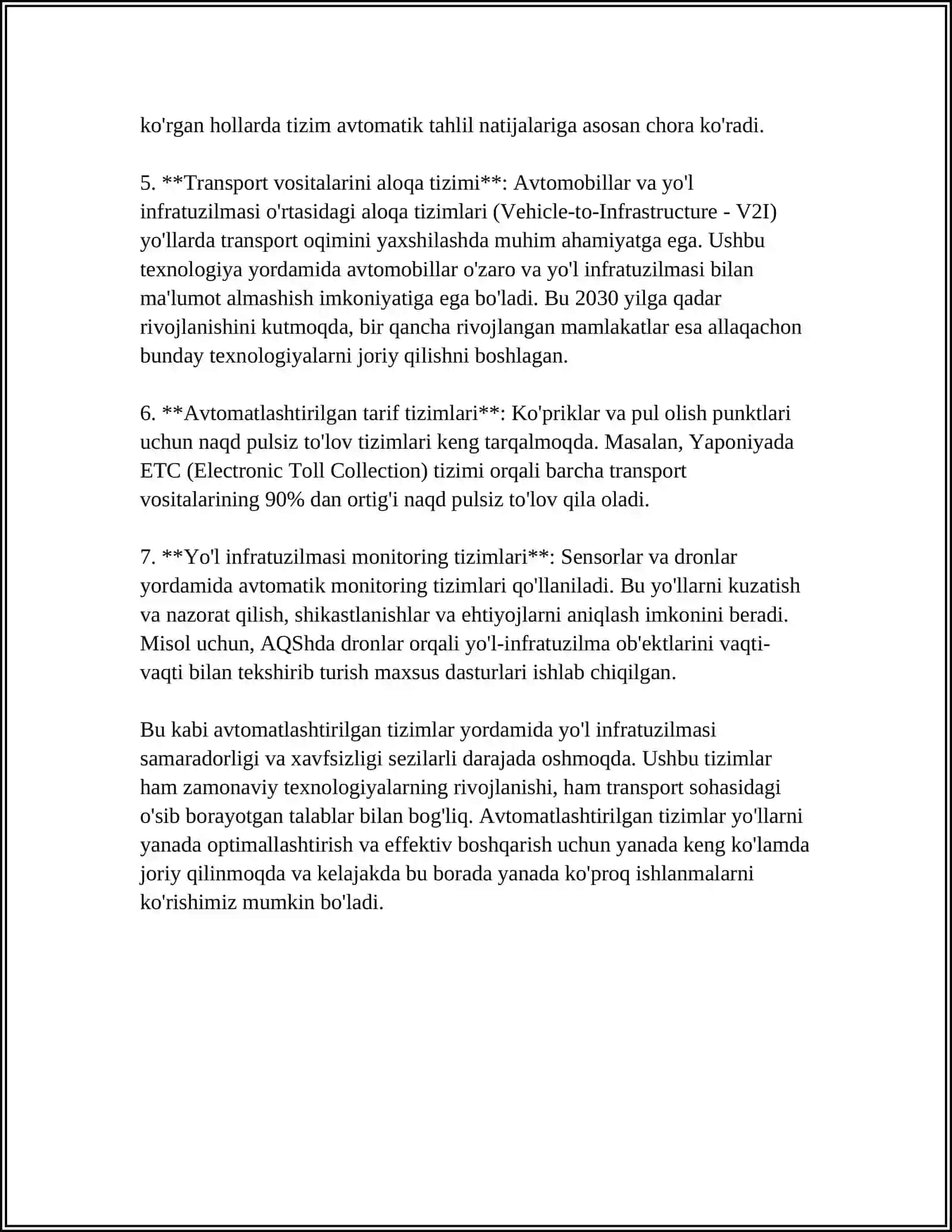 MUSTAQIL ISH Mavzu: O’ZARO ALMASHINUVCHANLIKNI YO’L XO’JALIGIGA JORIY ETISH 4