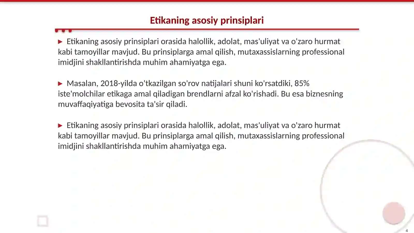 Mutaxassis etikasi va imidjini shakllantirish 4