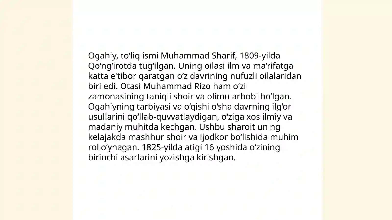 Ogahiy hayoti va ijodiy merosi 4