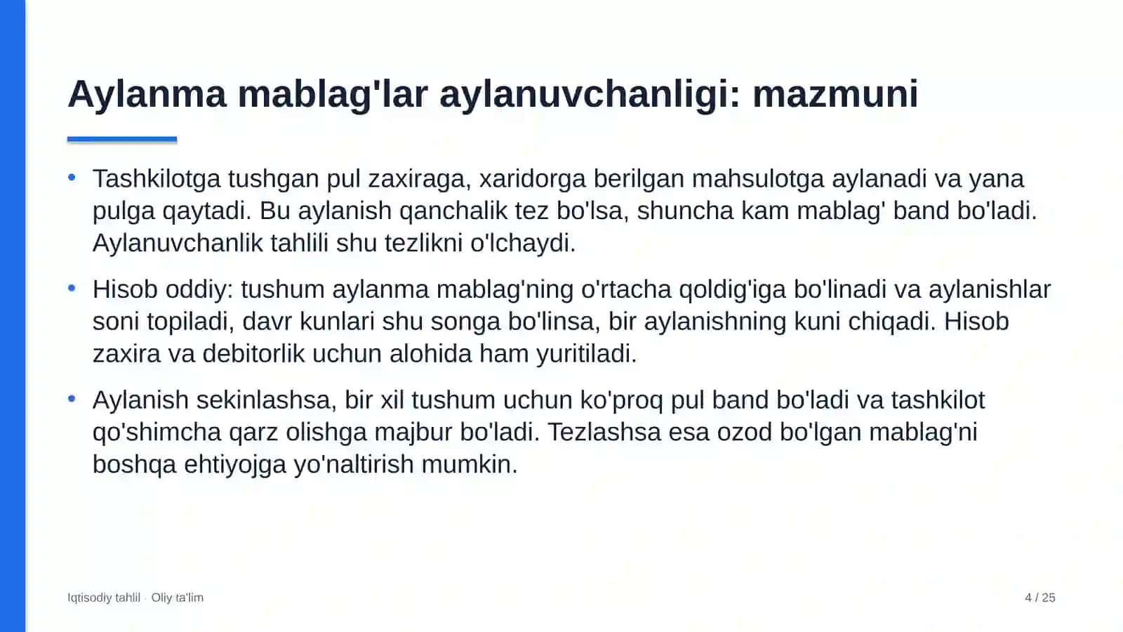 uzumchilikda aylanma mablag'lar aylanuvchanligi tahlili 6126 4