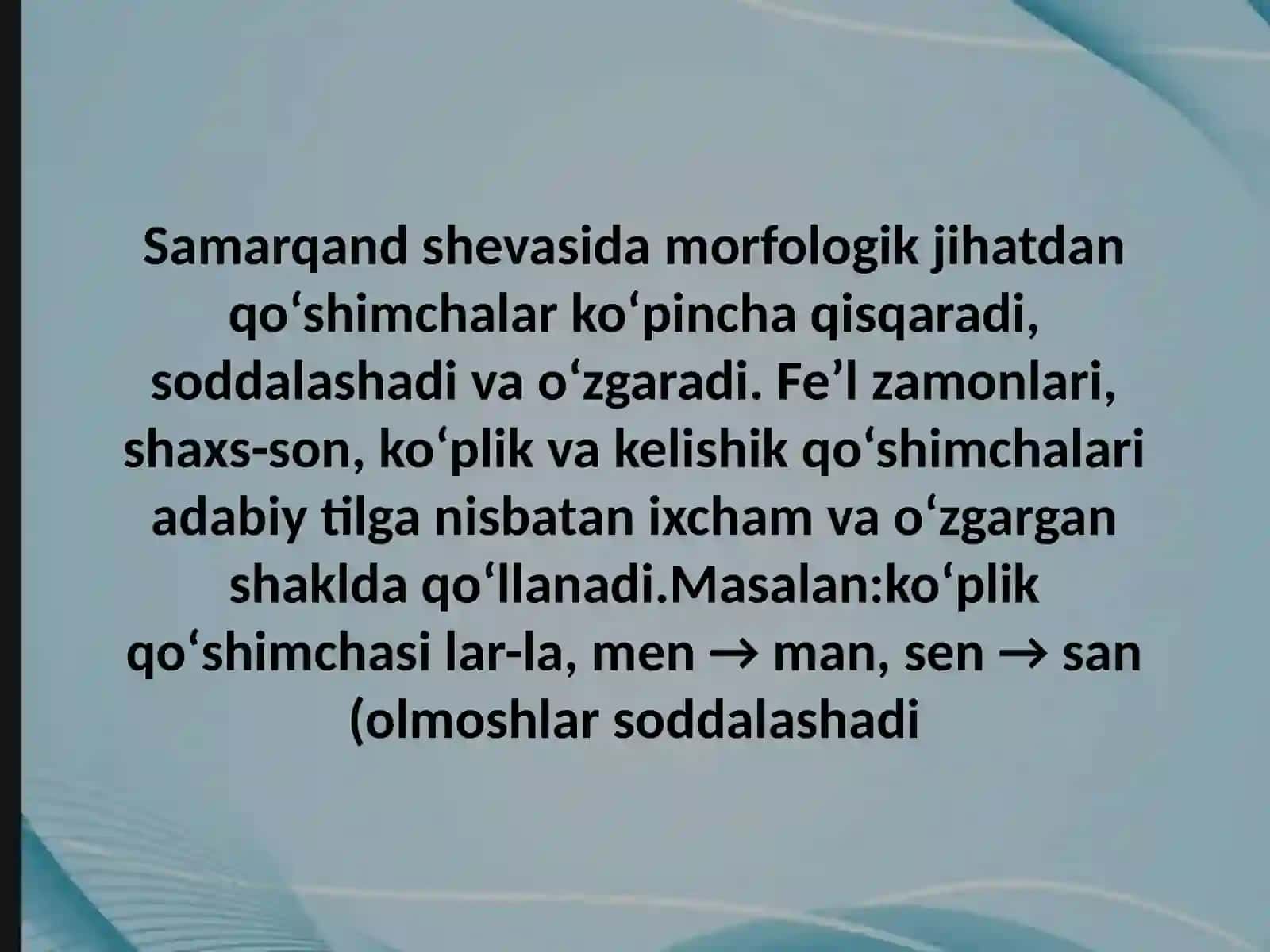 SAMARQAND SHEVASINING MORFOLOGIK XUSUSIYATLARI 4