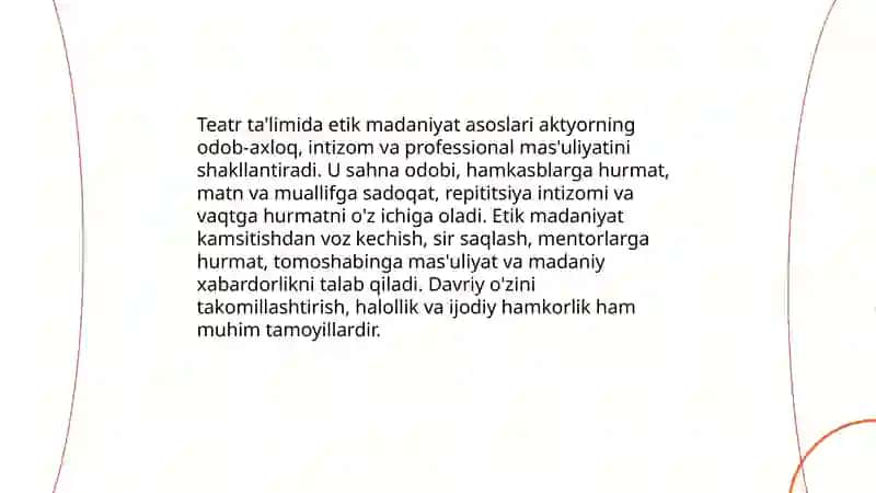 Aktyorda badiiy did va etik madaniyatni tarbiyalash 4