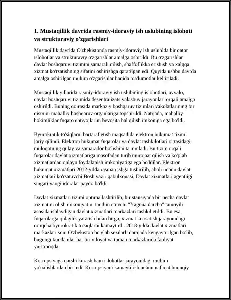 MUSTAQILLIK DAVRIDA RASMIY- IDORAVIY ISH USLUBIDA ROY BERGAN O'ZGARISHLARNI ANIQLASH 4