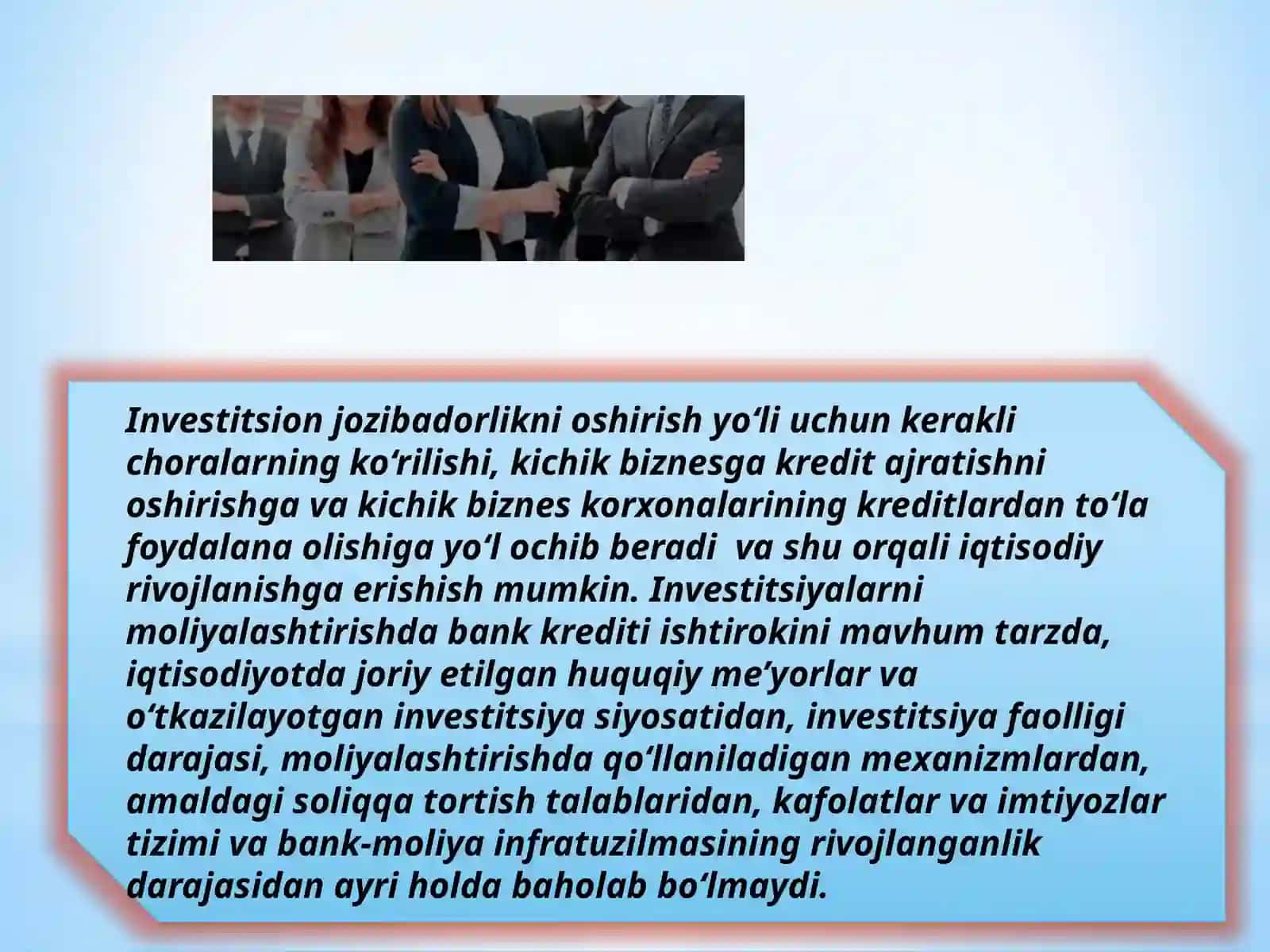 Xo’jalik yurutuvchi subektlar investitsiya faoliyatini kreditlash 4