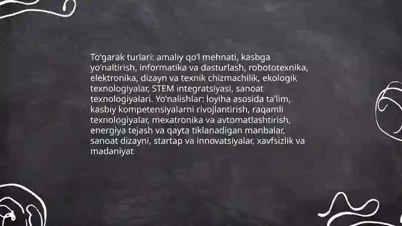 Texnologiya darslarida toʻgaraklarni tashkil etish 4