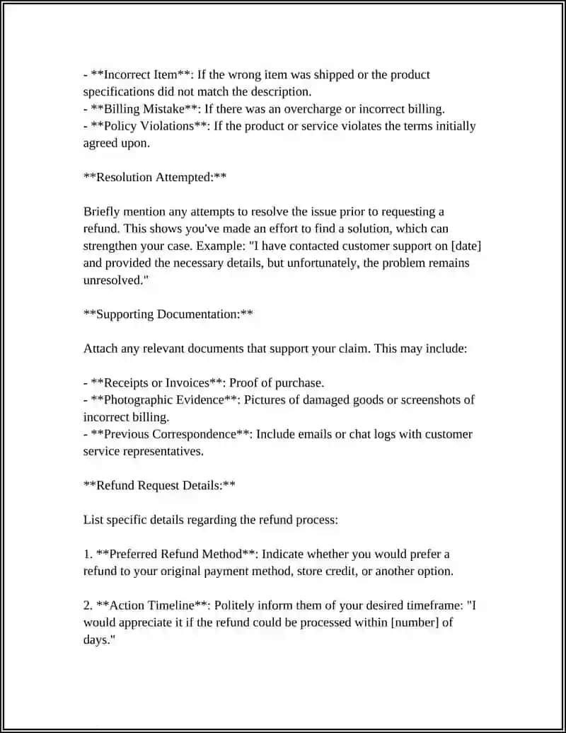 Writing a concise "I would like a refund, please" email template 4