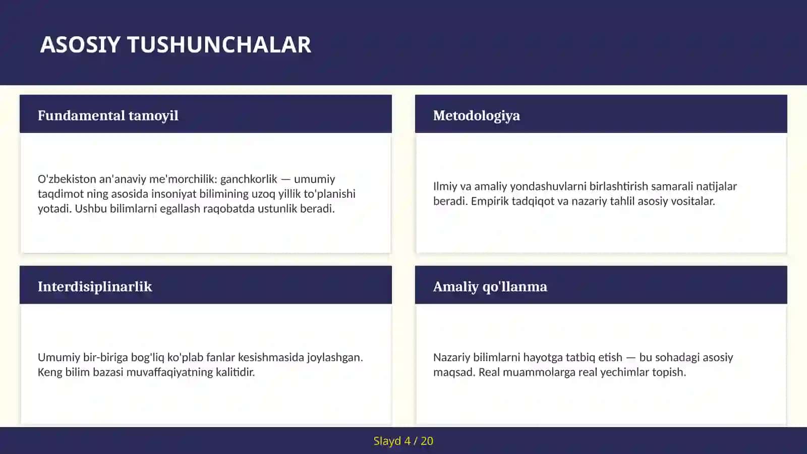 O'zbekiston an'anaviy me'morchilik: ganchkorlik — umumiy taqdimot 4