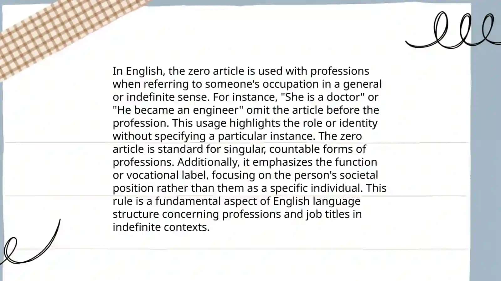 Zero article: study instances where articles are not used 4