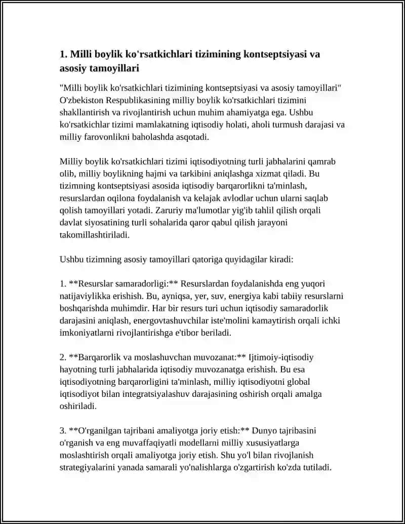 O'ZBEKISTON RESPUBLIKASINIG MILLIY BOYLIK KO'RSATKICHLARI TIZIMI 4
