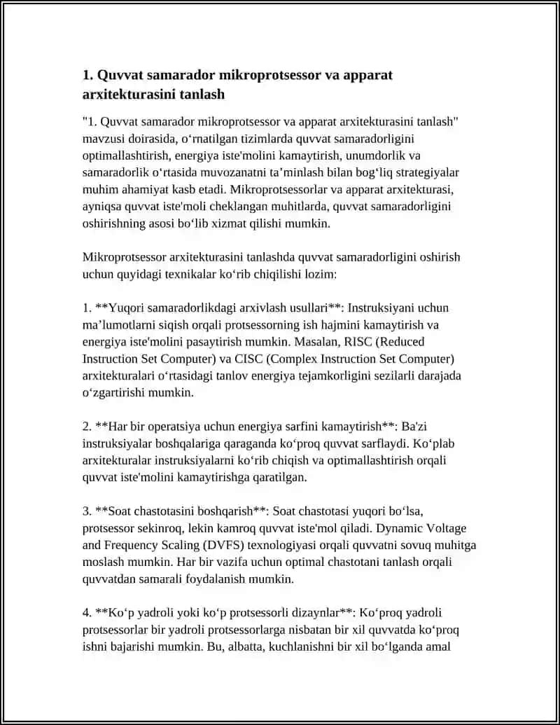 O'RNATILGAN TIZIMLARDA QUVVAT SAMARADORLIGINI OPTIMALLASHTIRISH STRATEGIYALARI 4