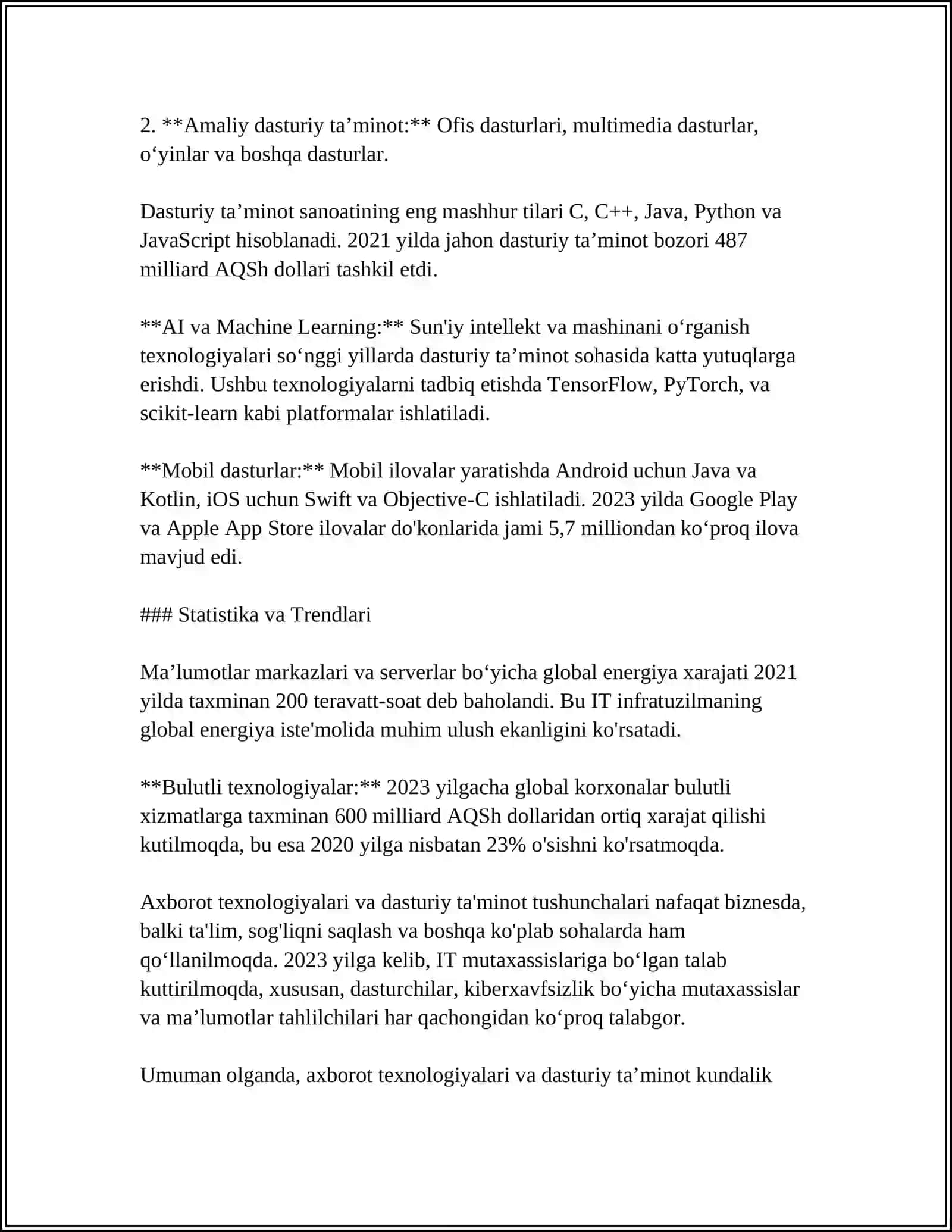 AXBOROT TEXNOLOGIYALARINING DASTURIY TAMINOTI 4
