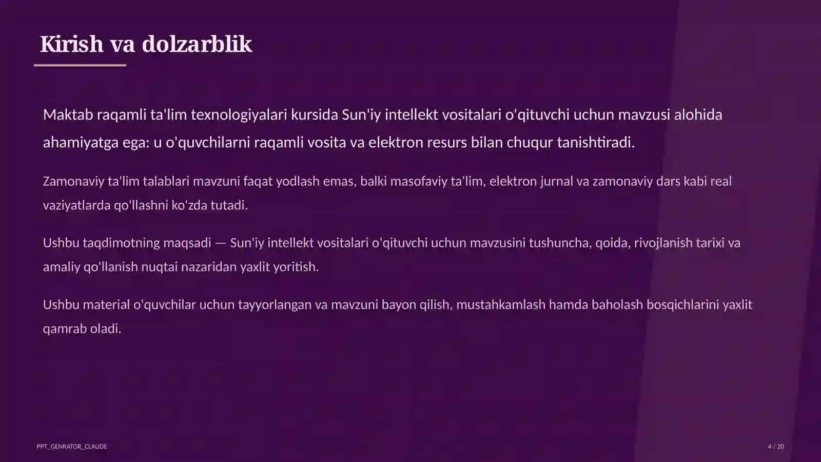 Sun'iy intellekt vositalari o'qituvchi uchun 4