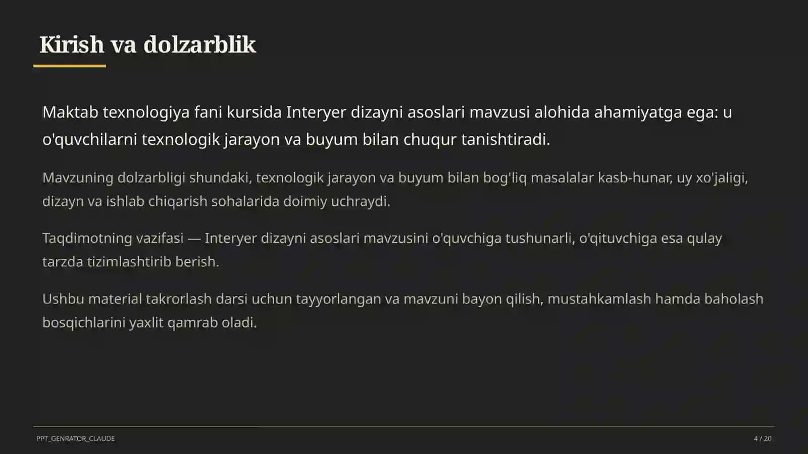 Interyer dizayni asoslari (8-sinf) 4