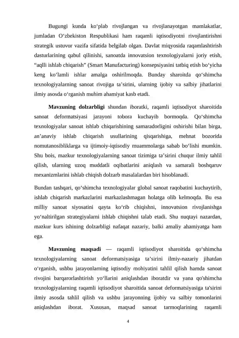 KURS ISHI RAQAMLI IQTISODIYOT FANIDAN 4