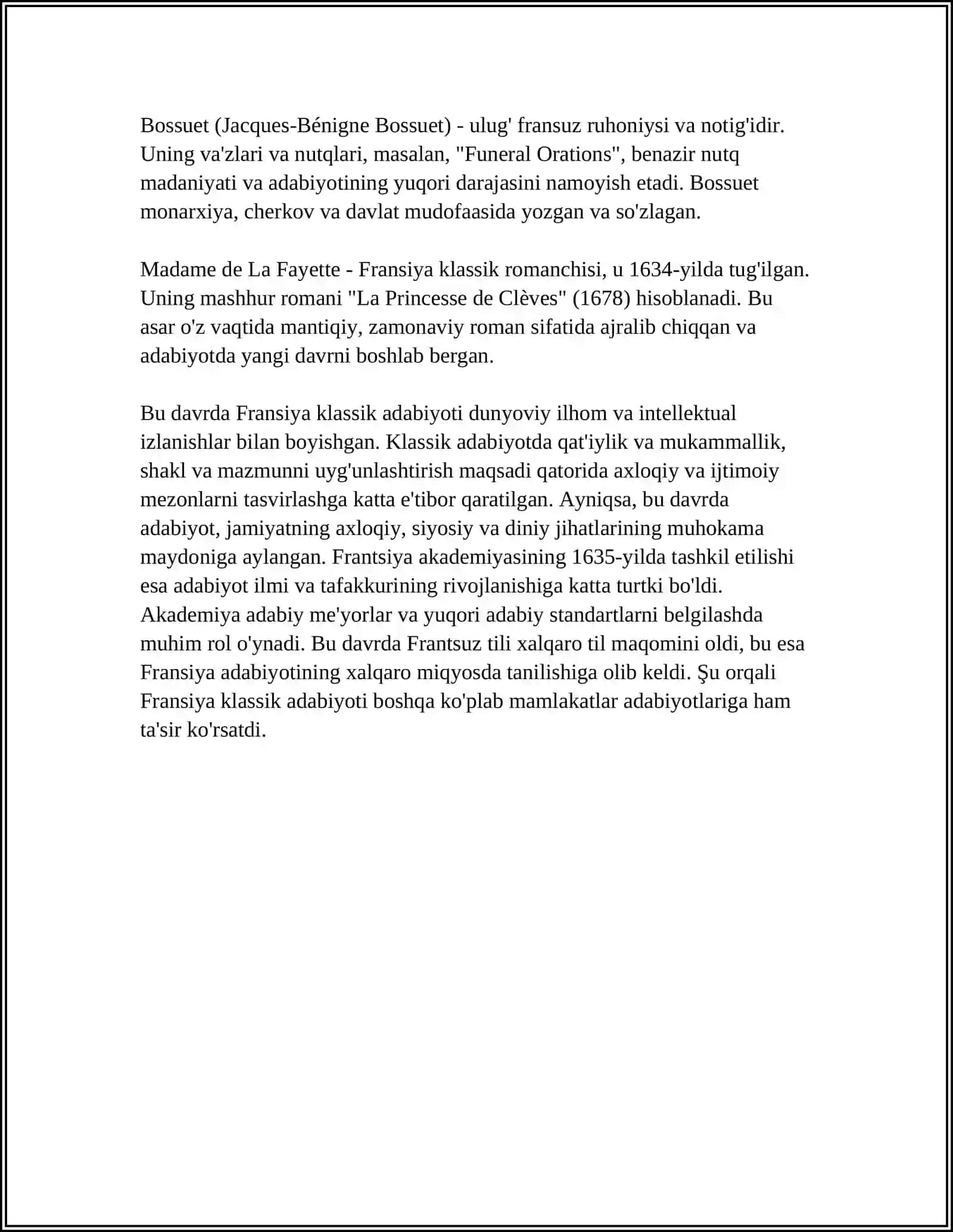 FRANSIYA KLASSIK MAKTAB 4