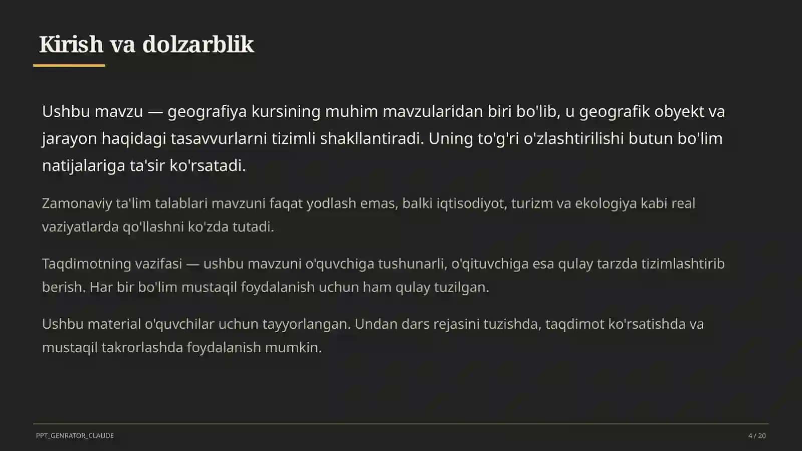 Turizm geografiyasi va O'zbekistonning turistik salohiyati (11-sinf) 4