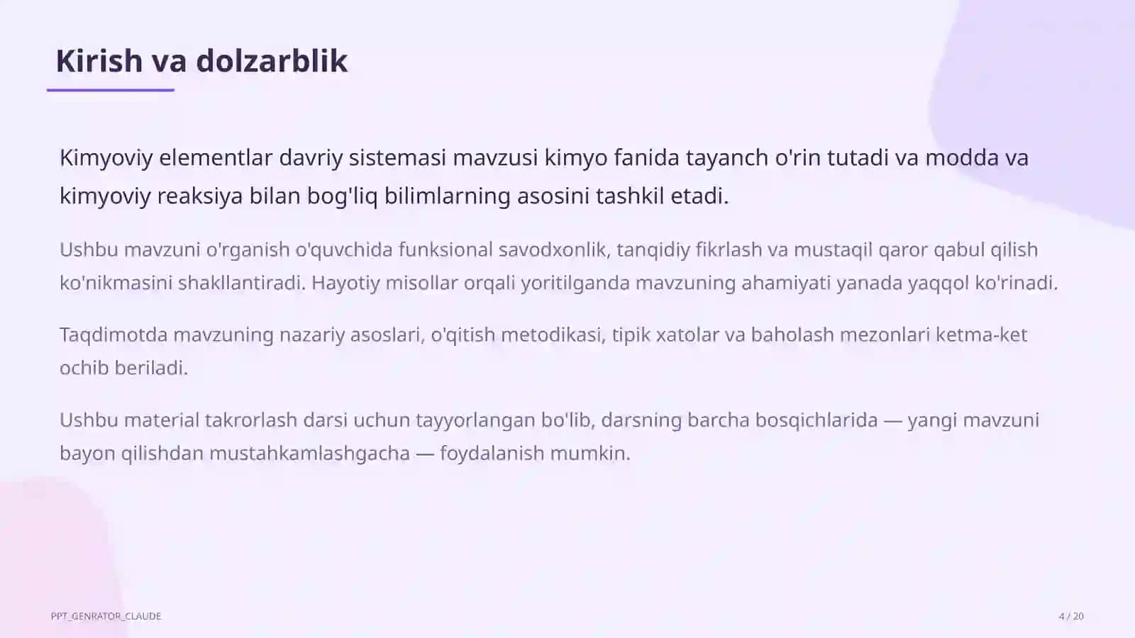Kimyoviy elementlar davriy sistemasi (8-sinf) 4