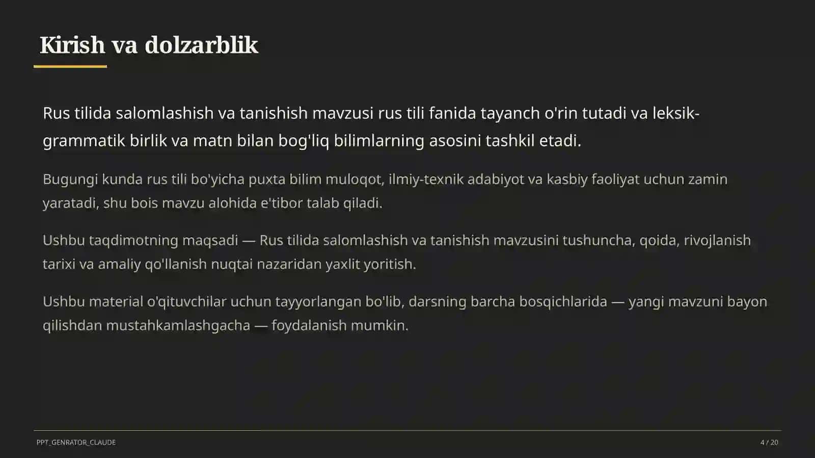 Rus tilida salomlashish va tanishish (2-sinf) 4