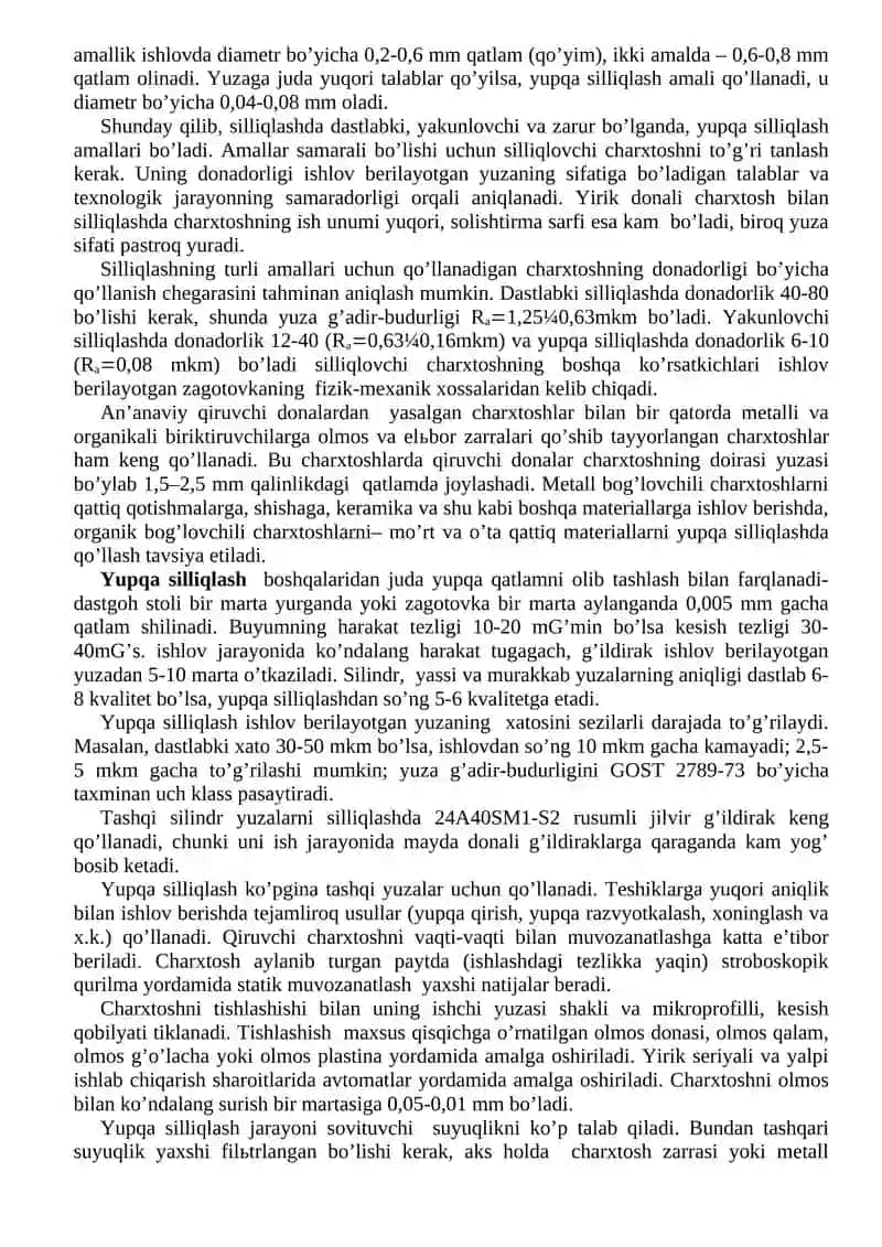Detallar zagotovkasi yuzasiga ishlov berish 4