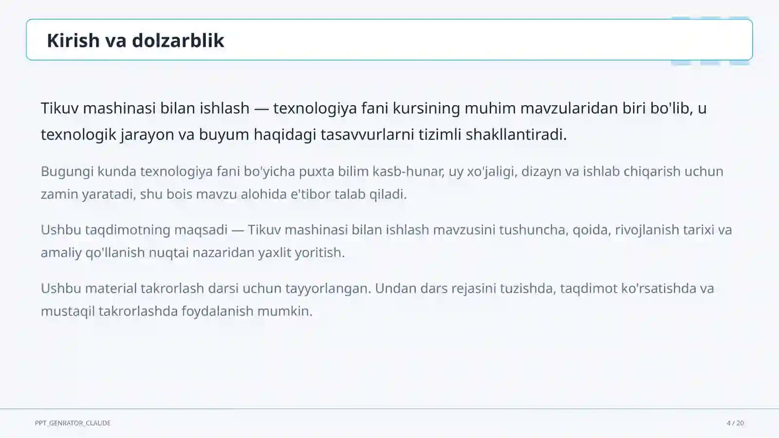 Tikuv mashinasi bilan ishlash (6-sinf) 4