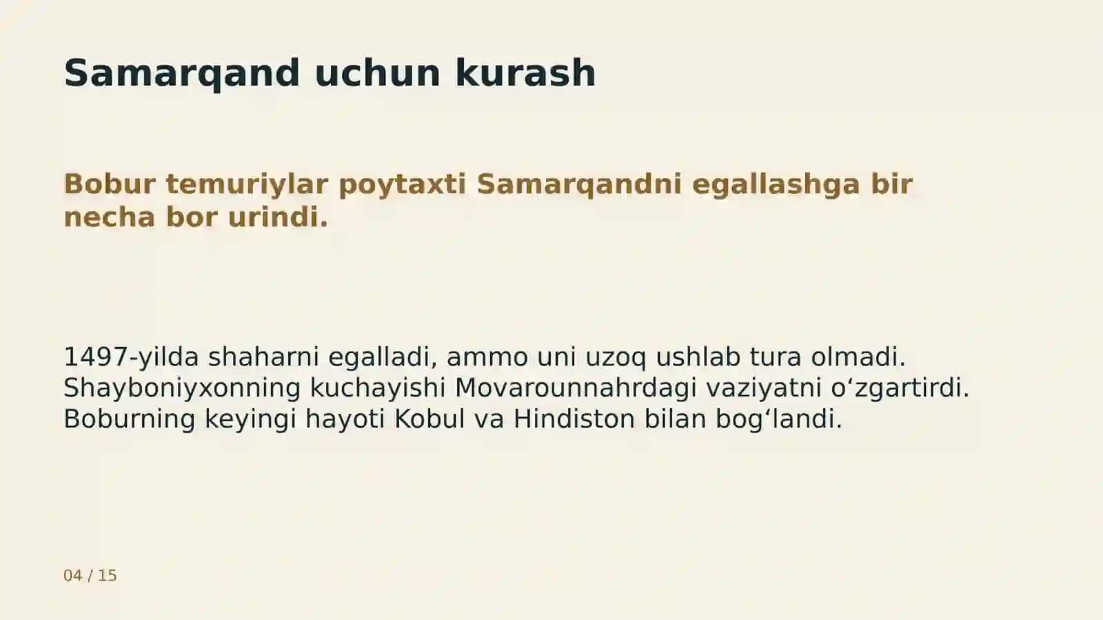 Zahiriddin Muhammad Boburning hayoti va ilmiy merosi 4