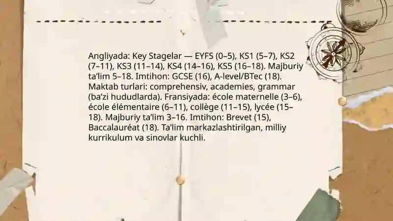 Angliya va Fransiya taʼlim tizimining qiyosiy tahlili 4
