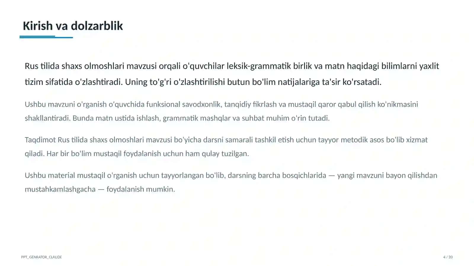 Rus tilida shaxs olmoshlari (5-sinf) 4