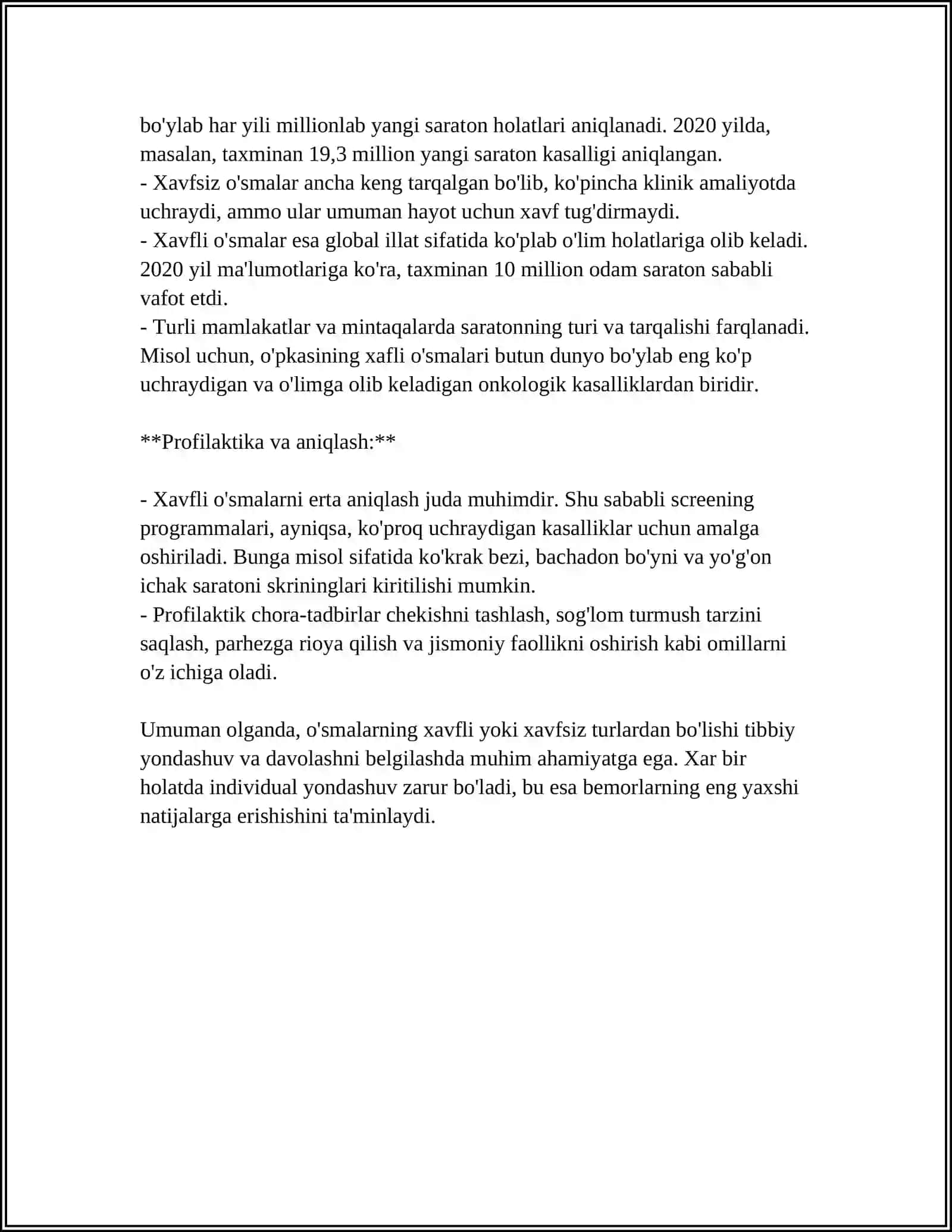 SUYAK XAVFSIZ VA XAVFLI O'SMALARI VA ULARNI NUR TASHXISI 4