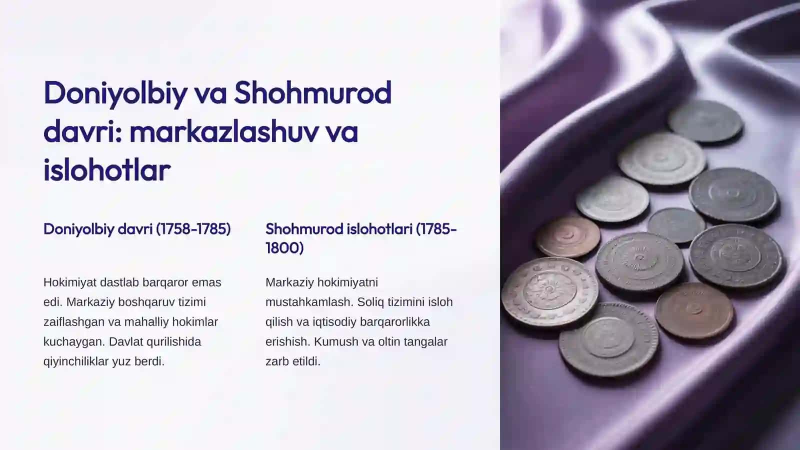 DO’SBEKOV MAVLONNING O’ZBEKISTON TARIXI FANIDAN TAYYORLAGAN TAQDIMOTI 4
