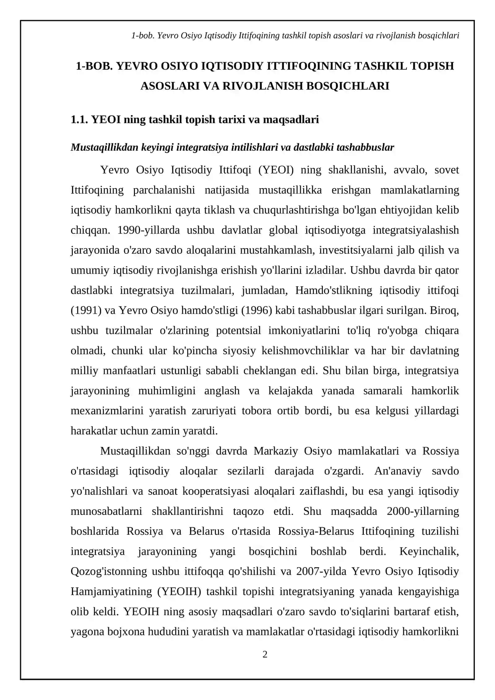 Yevro Osiyo Iqtisodiy hamkorlik tashkilotining unga a'zo mamlakatlar iqtisodiyot lar ahamaiyati 4