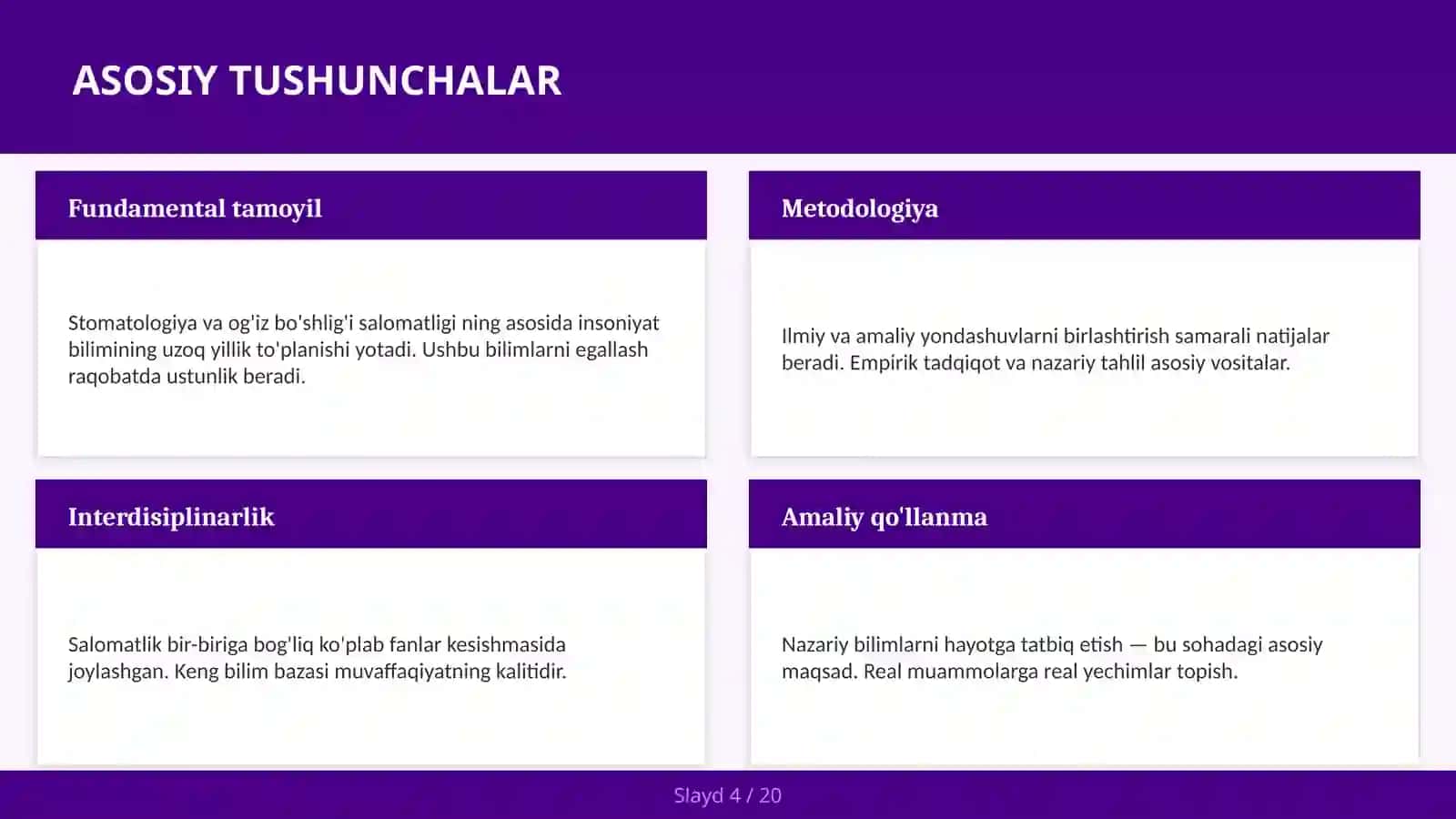 Profilaktik stomatologiya usullari talabalar uchun 4